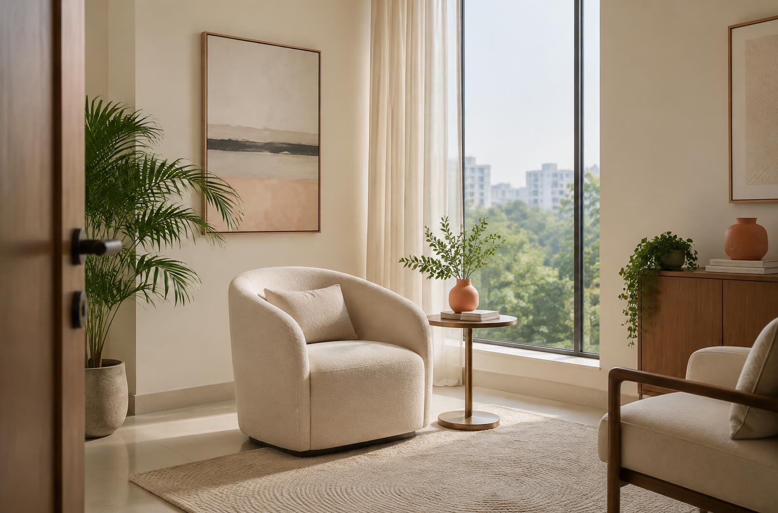 A calm, sunlit therapy room